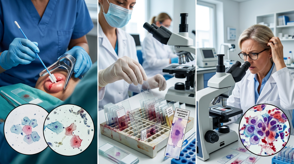 découvrez les trois erreurs courantes qui peuvent compromettre la fiabilité des résultats du frottis dans le dépistage du cancer du col de l’utérus et apprenez comment les éviter pour un diagnostic précis.