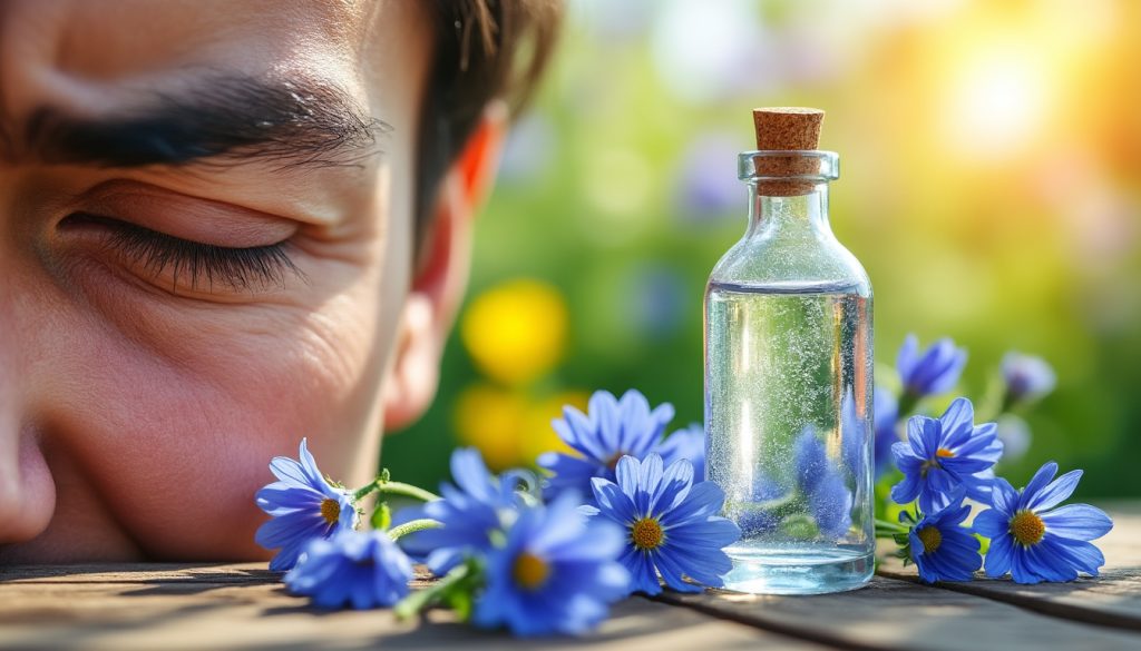découvrez comment l'hydrolat de bleuet peut apaiser naturellement les paupières enflées, les rougeurs et la sécheresse oculaire en été, pour des yeux frais et confortables.